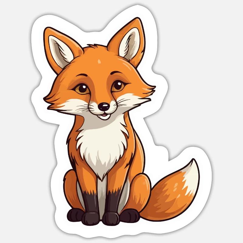 Fuchs Illustration - Sticker Größe S (10 x 10 cm) - Mattweiß