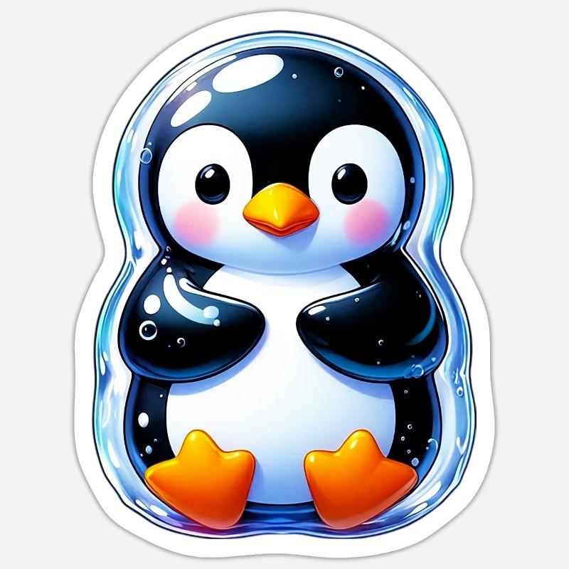 Pinguin - Sticker Größe S (10 x 10 cm) - Mattweiß