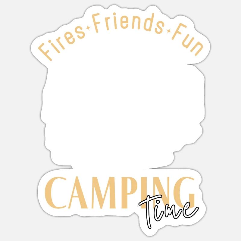 Campingzeit - Sticker Größe S (10 x 10 cm) - Mattweiß