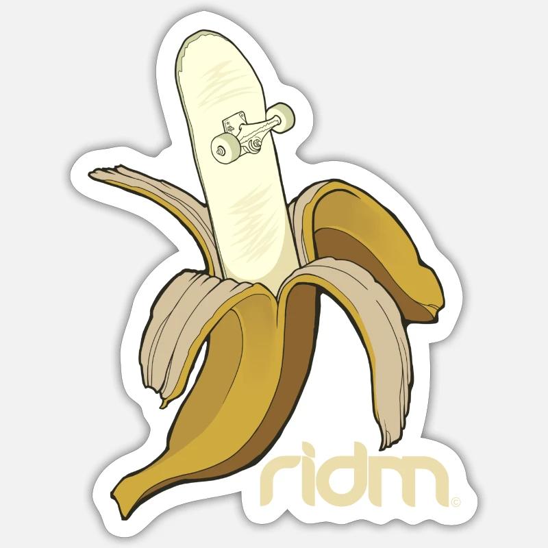 RIDM Bananaboard - Sticker size S (10 x 10 cm) - white matte