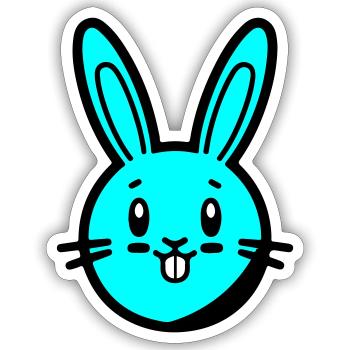 Hase Ostern - Sticker Größe S (10 x 10 cm) - Mattweiß - Vorne