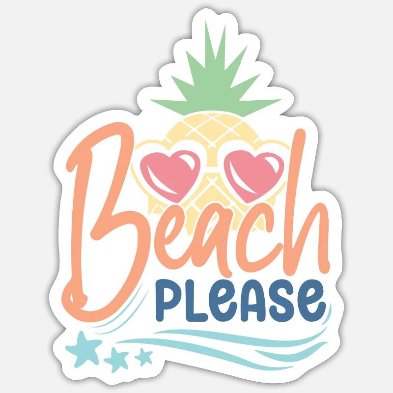 Strand bitte - Sticker Größe S (10 x 10 cm) - Mattweiß