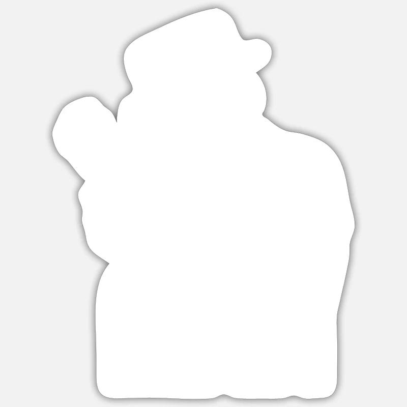 Alter Weisser Mann - Sticker Größe S (10 x 10 cm) - Mattweiß