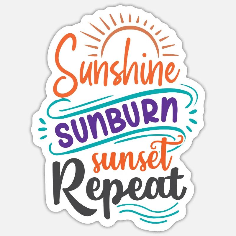 Sunshine Sunburn Sunset Repeat Sticker size S (10 x 10 cm)