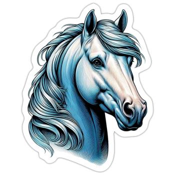 Horse - Sticker size S (10 x 10 cm) - white matte - Front