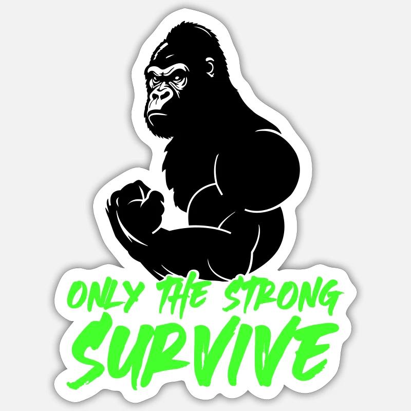 Gorilla Strong - Sticker size S (10 x 10 cm) - white matte