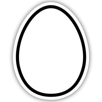 white egg - Sticker size S (10 x 10 cm) - white matte - Front