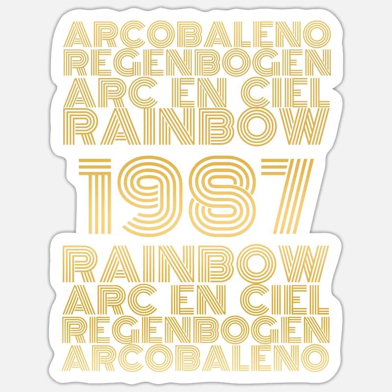 Rainbow 1987 - Sticker Größe S (10 x 10 cm) - Mattweiß