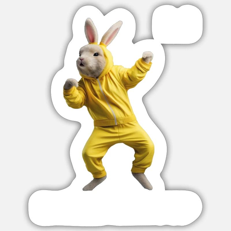 Yellow Easter bunny by bdecent Sticker size S (10 x 10 cm)