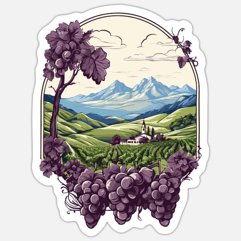 Vineyard - Sticker size S (10 x 10 cm) - white matte