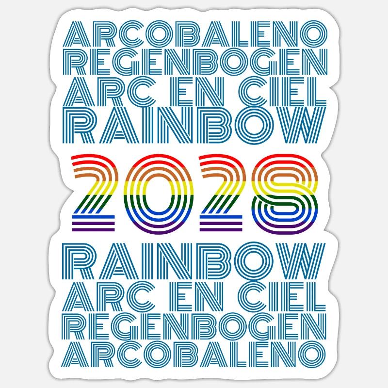 Rainbow 2028 - Sticker Größe S (10 x 10 cm) - Mattweiß