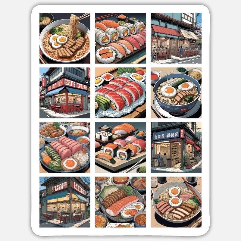 Mélange à sushi - Sticker taille S (10 x 10 cm) - blanc mat