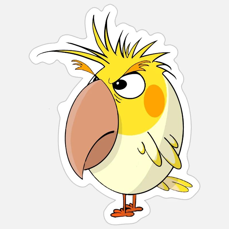 Angry Calopsitta - Sticker size S (10 x 10 cm) - white matte