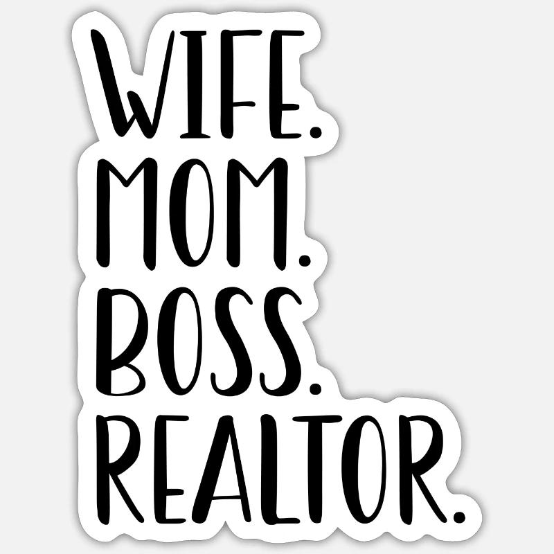 Ehefrau Mama Makler Muttertagsgeschenk Sticker Größe S (10 x 10 cm)