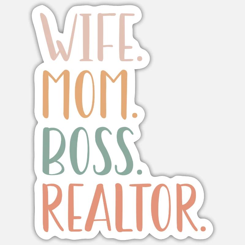 Ehefrau Mama Makler Muttertagsgeschenk Sticker Größe S (10 x 10 cm)