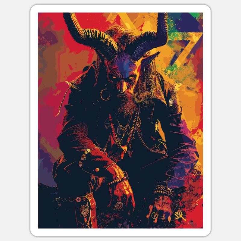 The Devil mit Pentagramm Sticker Größe S (10 x 10 cm)