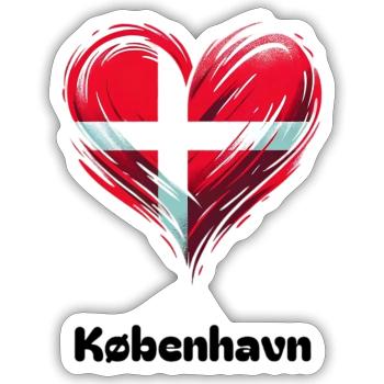 Love københavn - Sticker Größe S (10 x 10 cm) - Mattweiß - Vorne