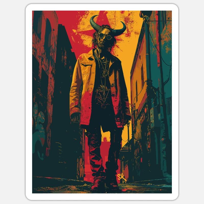 The Devil - Skull, Totenkopf, Teufel Sticker Größe S (10 x 10 cm)