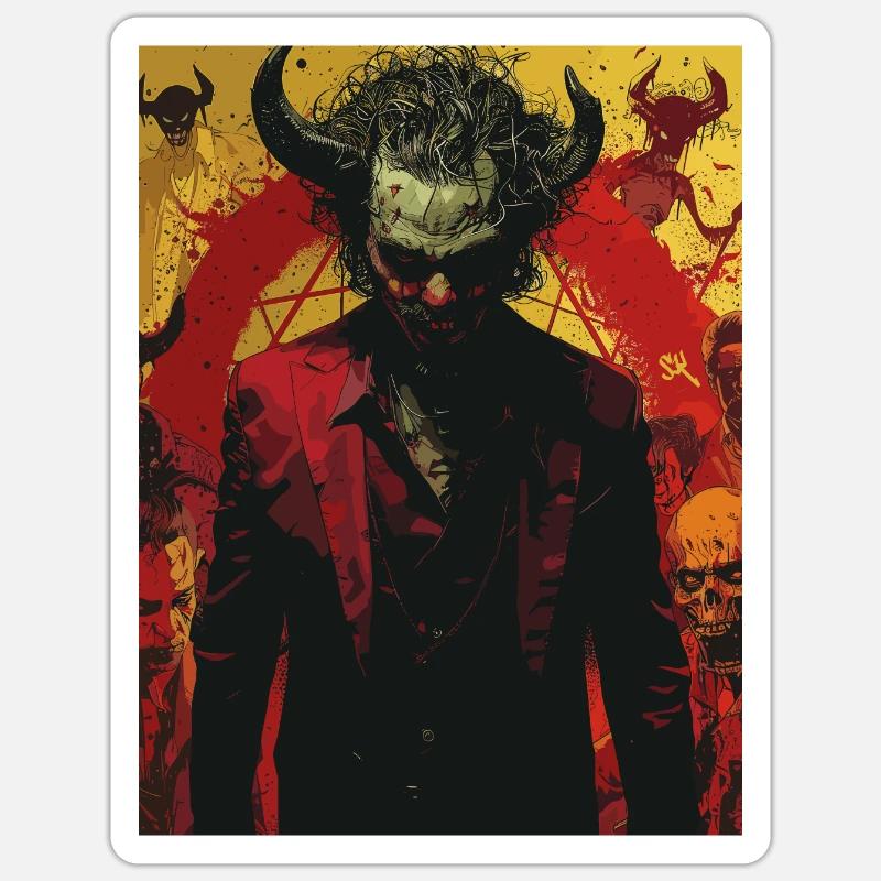 The Devil - Skull, Totenkopf, Teufel Sticker Größe S (10 x 10 cm)