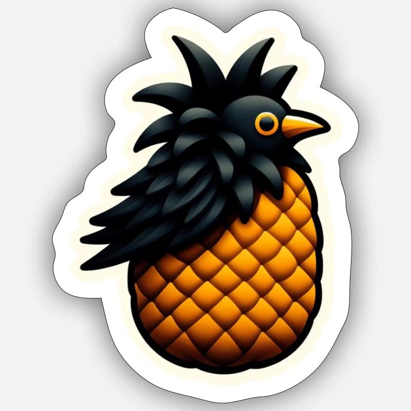 Small Pineapple Blackbird Sticker size S (10 x 10 cm)