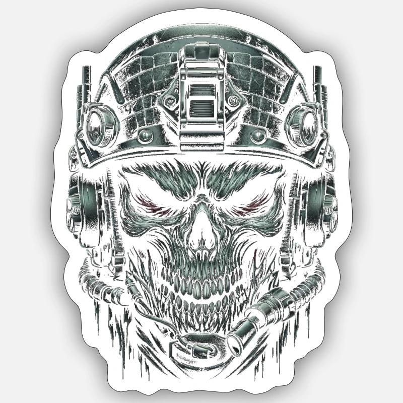 Commando's Skull Sticker size S (10 x 10 cm)