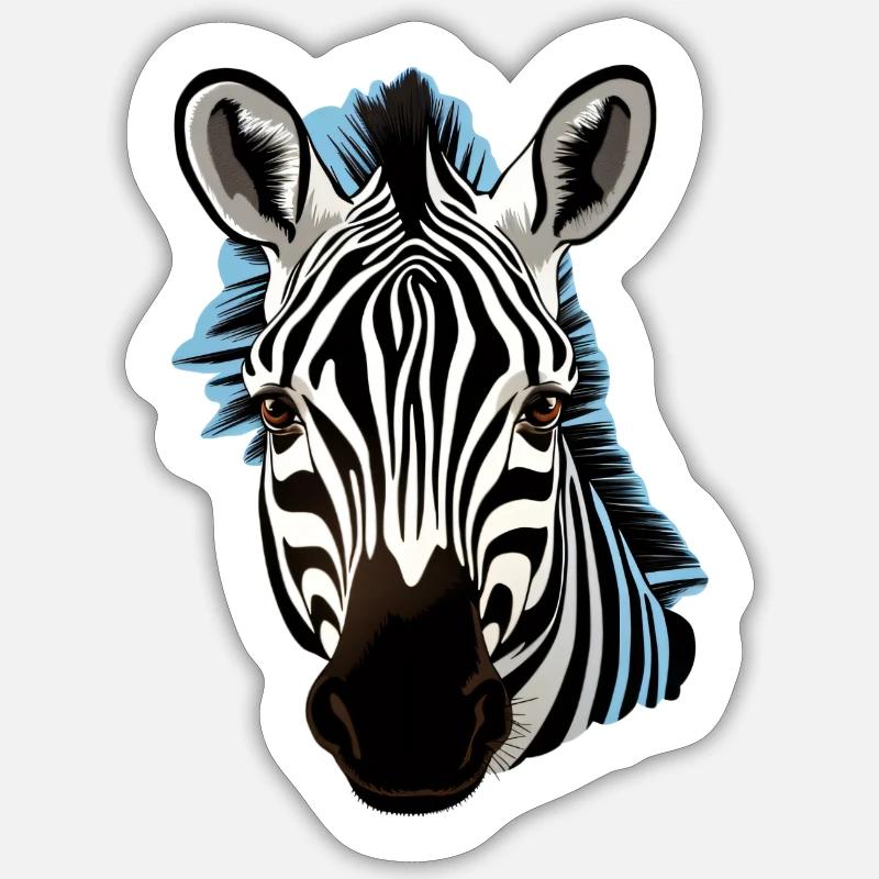 Zebra - Sticker size S (10 x 10 cm) - white matte