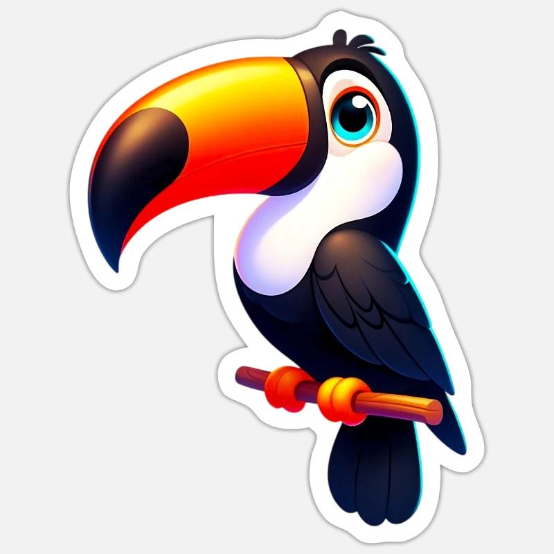 Tukan - Sticker Größe S (10 x 10 cm) - Mattweiß