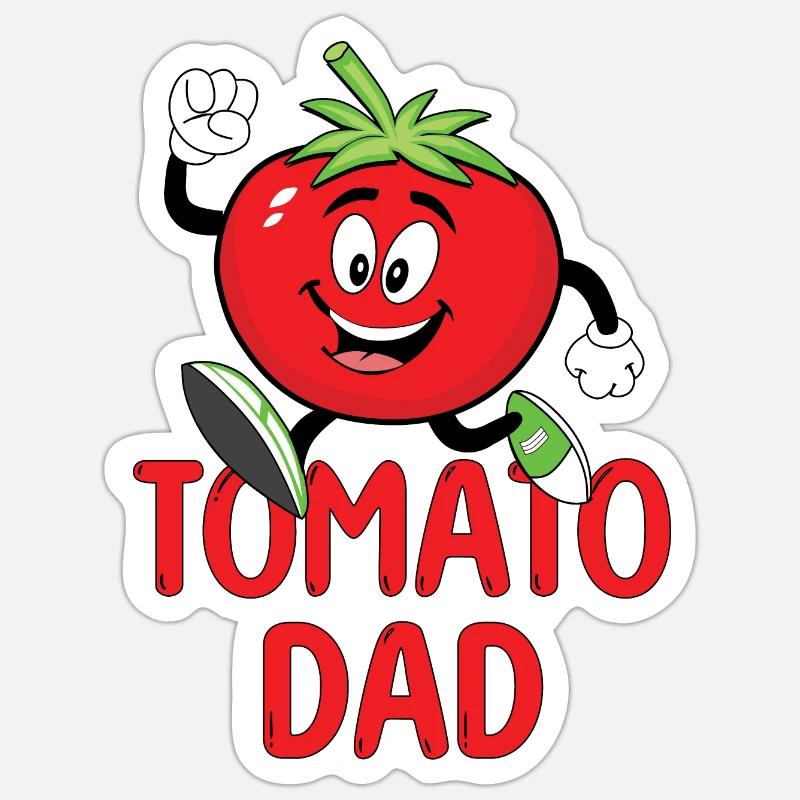 Tomate Papa - Sticker Größe S (10 x 10 cm) - Mattweiß