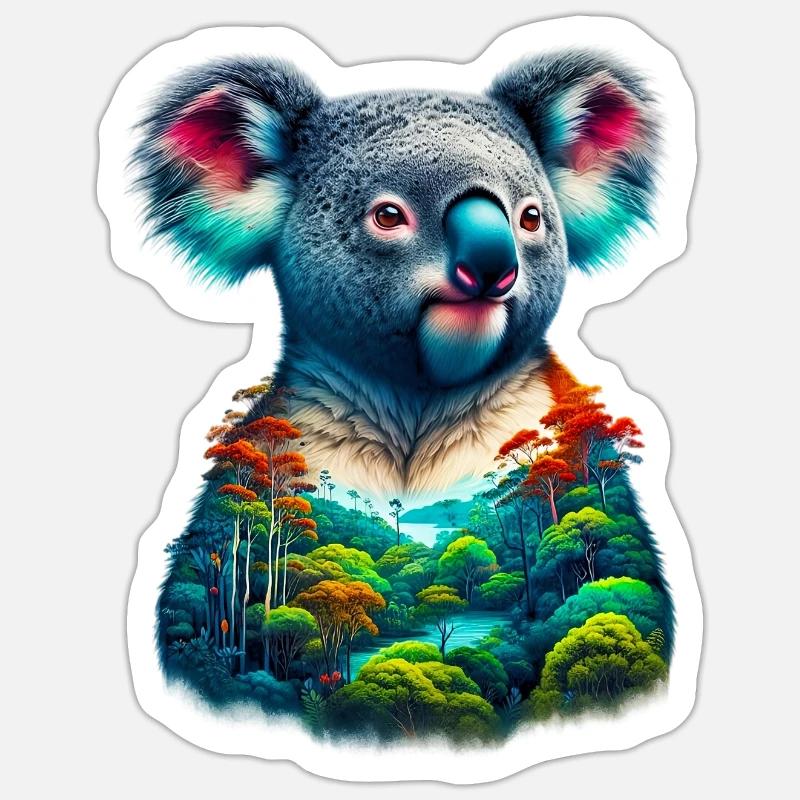 Koala - Sticker taille S (10 x 10 cm) - blanc mat