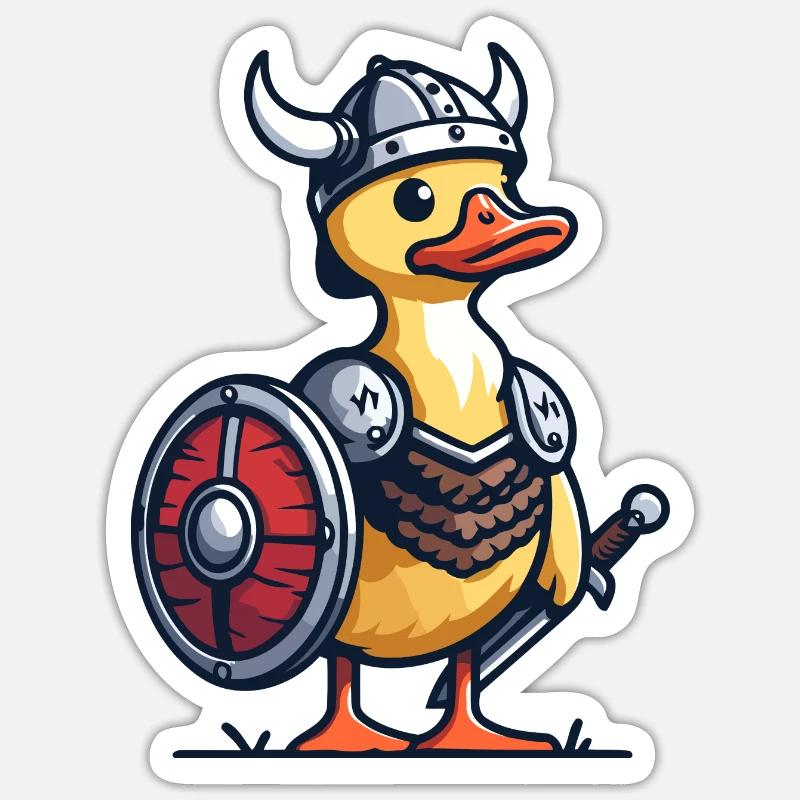 Viking Quack : Le canard du Valhalla Sticker taille S (10 x 10 cm)