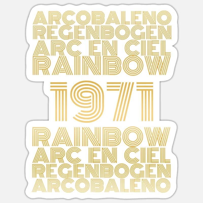 Rainbow 1971 - Sticker Größe S (10 x 10 cm) - Mattweiß