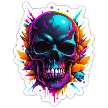 Skull - Sticker Größe S (10 x 10 cm) - Mattweiß - Vorne