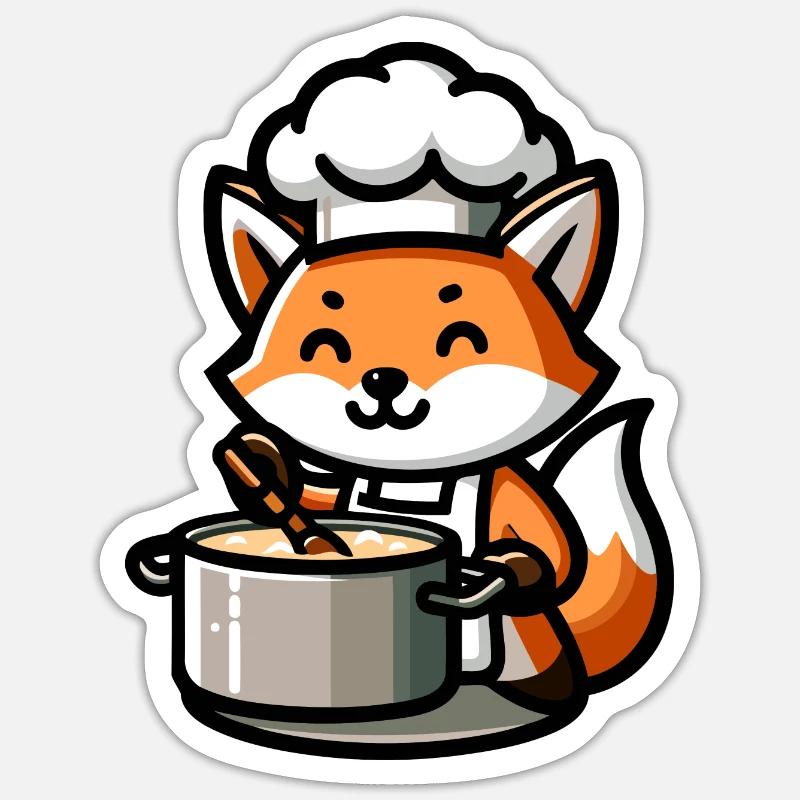 Culinary Kit: The Foxy Chef Sticker size S (10 x 10 cm)