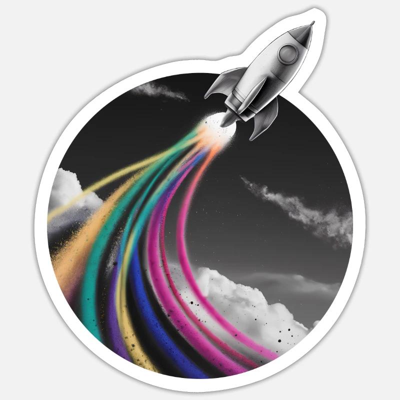 Fusée de pulvérisation colorée Sticker taille S (10 x 10 cm)