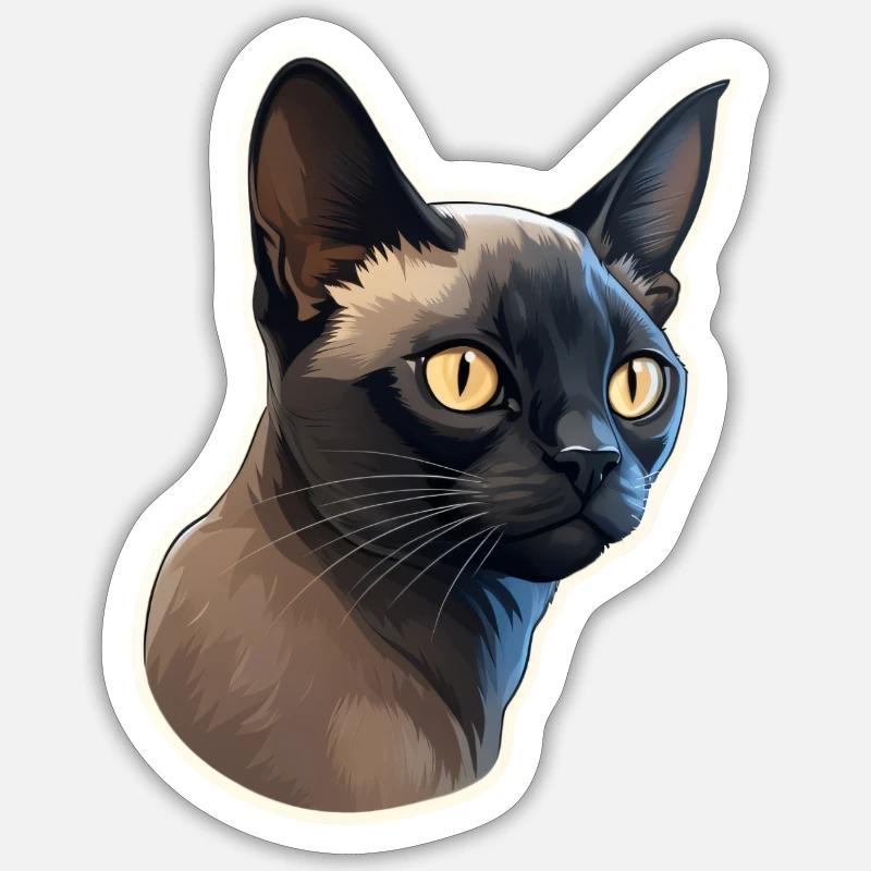 Chat birman Sticker taille S (10 x 10 cm)