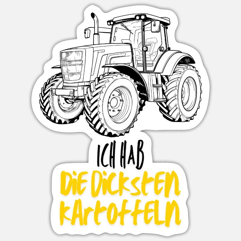J’ai les pommes de terre les plus épaisses - Sticker taille S (10 x 10 cm) - blanc mat