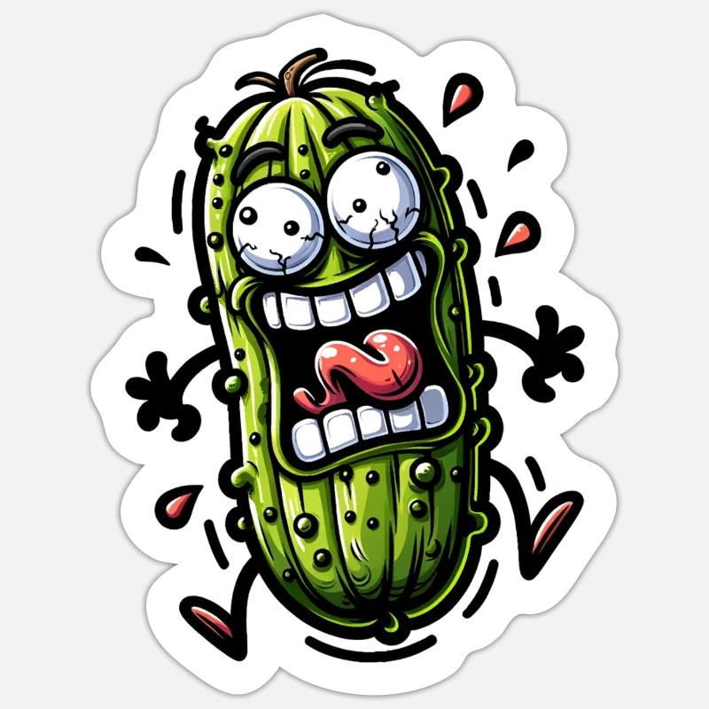 Crazy Cucumber Sticker size S (10 x 10 cm)