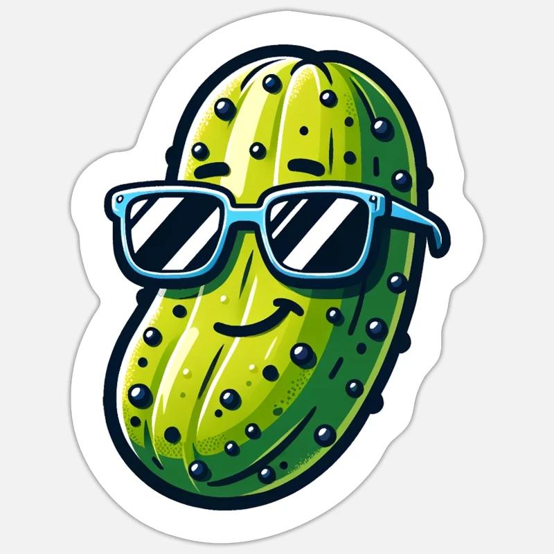 Fraîcheur du concombre au soleil Sticker taille S (10 x 10 cm)