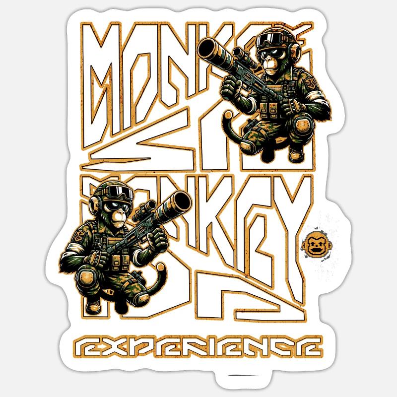 Monkey se monkey do to get paintball experience Sticker size S (10 x 10 cm)