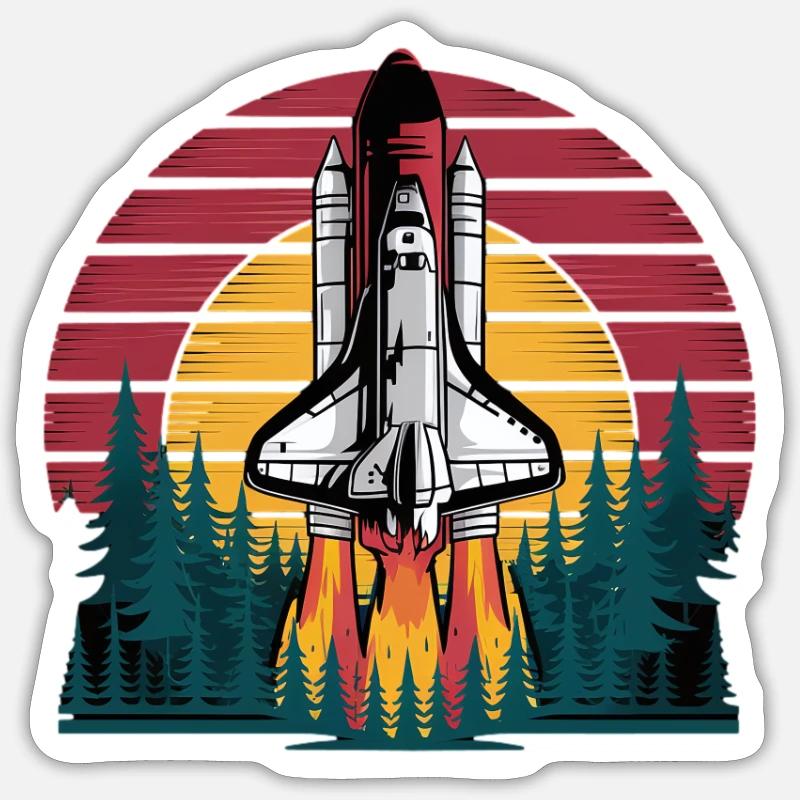 Rocket Space Science Adventure - Sticker size S (10 x 10 cm) - white matte