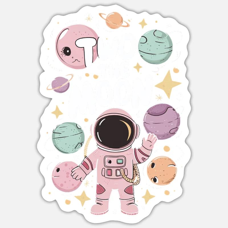 Second Birthday Space Adventure - Sticker size S (10 x 10 cm) - white matte