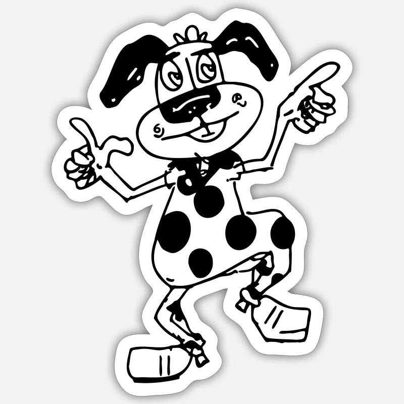 Chien dansant Sticker taille S (10 x 10 cm)