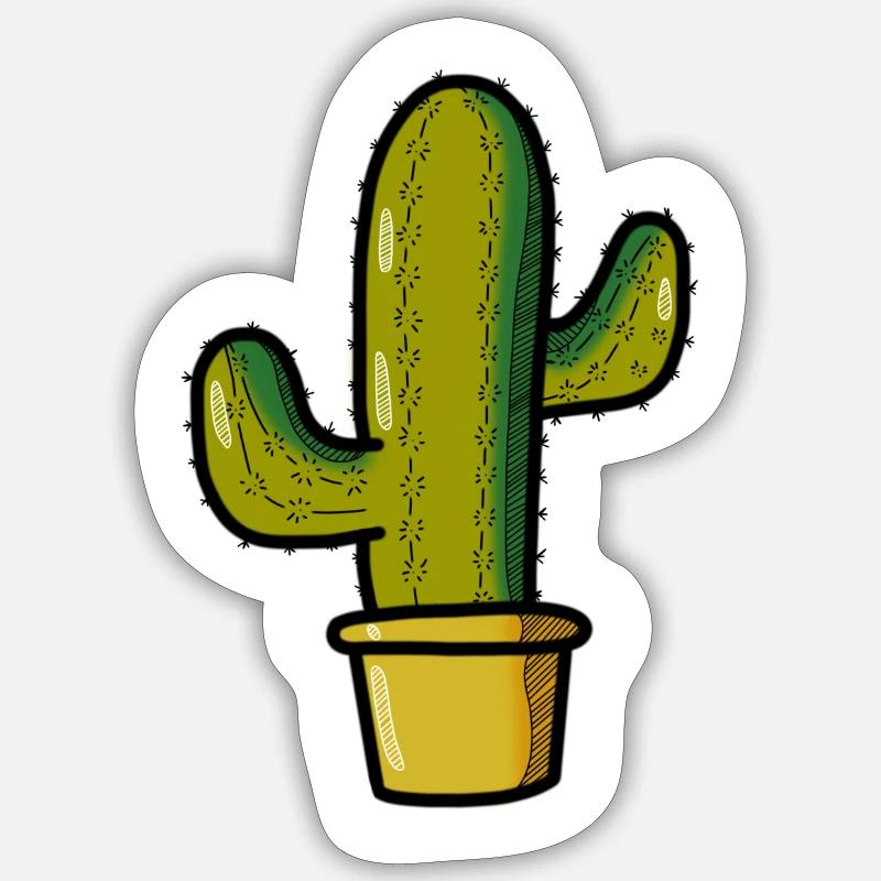 Caktus - Sticker taille S (10 x 10 cm) - blanc mat