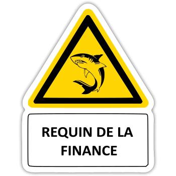 Hai der Finanzen - Sticker Größe S (10 x 10 cm) - Mattweiß - Vorne