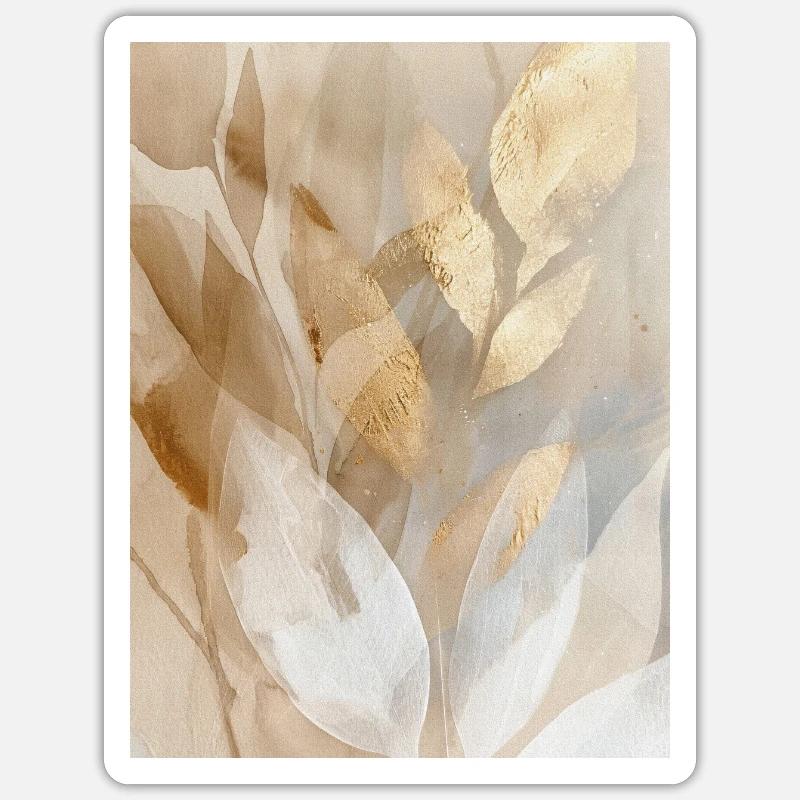 Feuilles d’accent dorées Sticker taille S (10 x 10 cm)