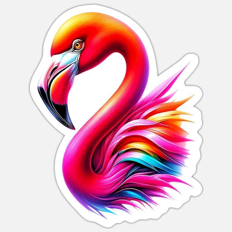 Flamingo - Sticker size S (10 x 10 cm) - white matte