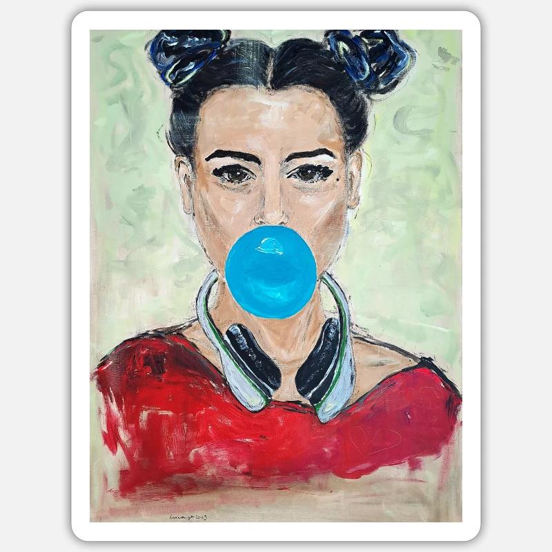 Bubble Fun - Sticker Größe S (10 x 10 cm) - Mattweiß
