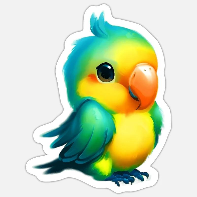 Parrot - Sticker size S (10 x 10 cm) - white matte