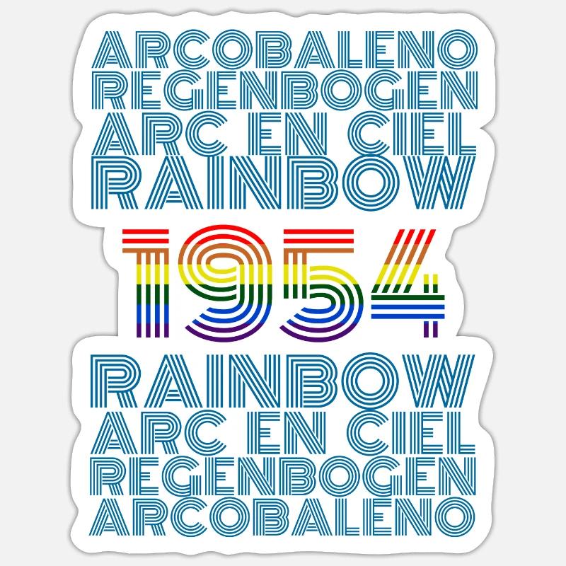 Regenbogen 1954 - Sticker Größe S (10 x 10 cm) - Mattweiß