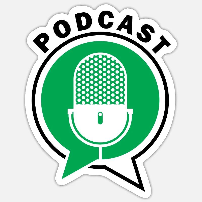 Podcast Microphone Speech Bubbles Sticker size S (10 x 10 cm)